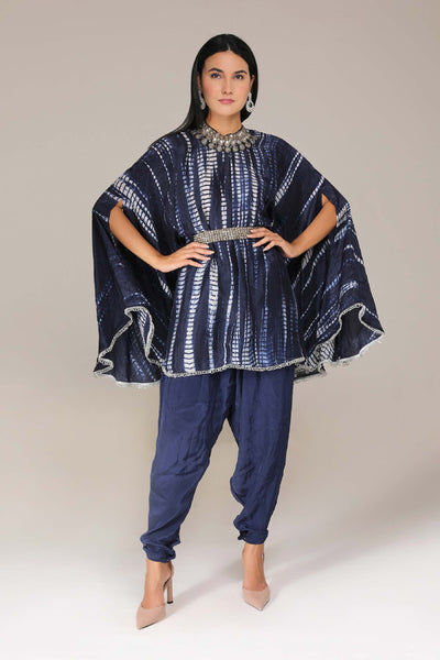 Aneehka Blue Raya circle Kurta with Salwar Pants indian designer wear online shopping melange singapore