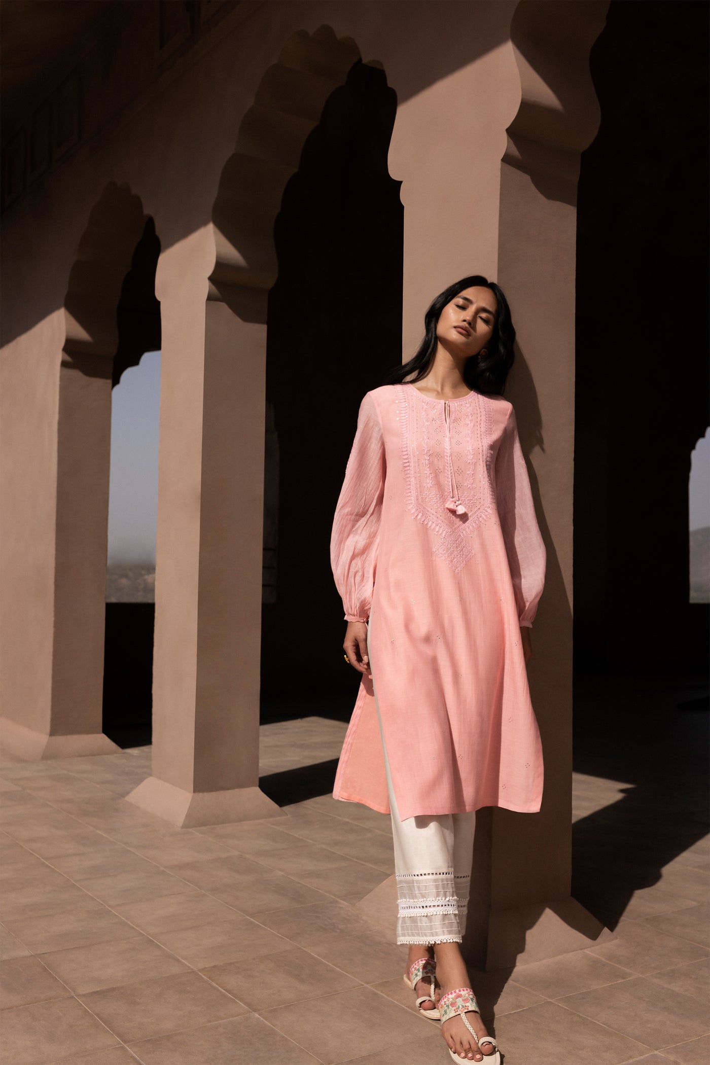 Anita Dongre Aavya Kurta Blush online shopping melange singapore indian designer wear