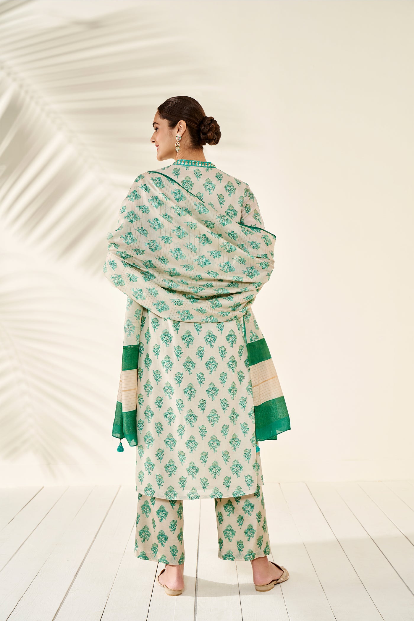 Anita Dongre Afsa Kurta Set Green festive indian designer wear online shopping melange singapore