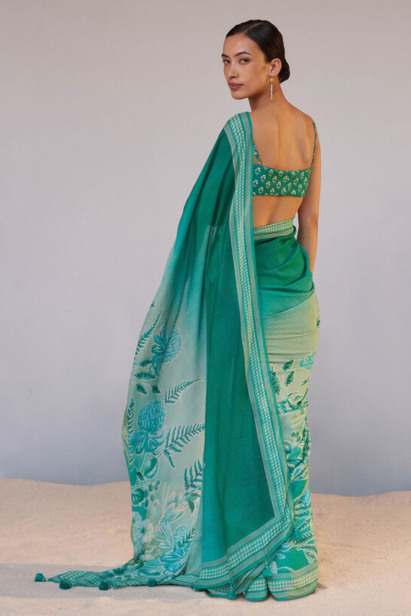 Anita Dongre Aisling Saree Set Green indian designer wear online shopping melange singapore