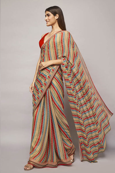 Anita Dongre Alana Saree Red indian designer wear online shopping melange singapore