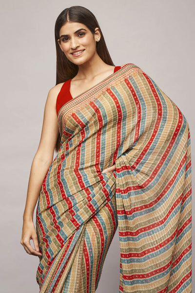 Anita Dongre Alana Saree Red indian designer wear online shopping melange singapore