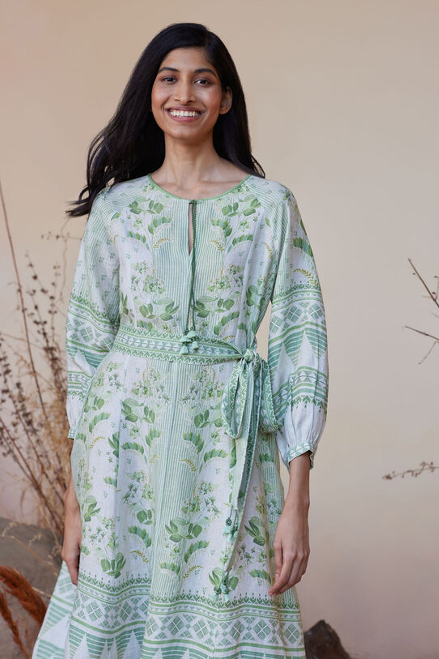 Anita Dongre Alya Dress Sage indian designer wear online shopping melange singapore