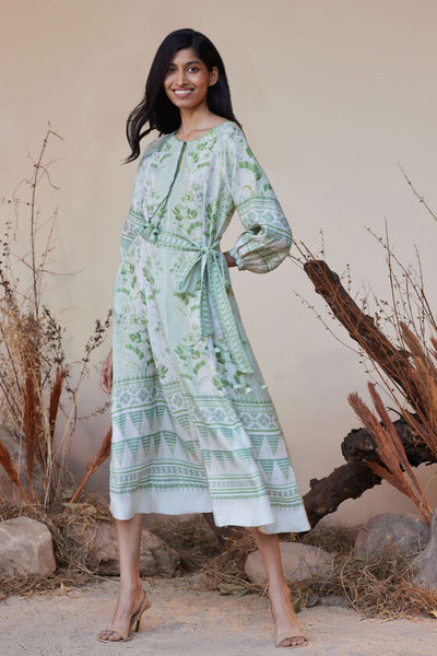 Anita Dongre Alya Dress Sage indian designer wear online shopping melange singapore
