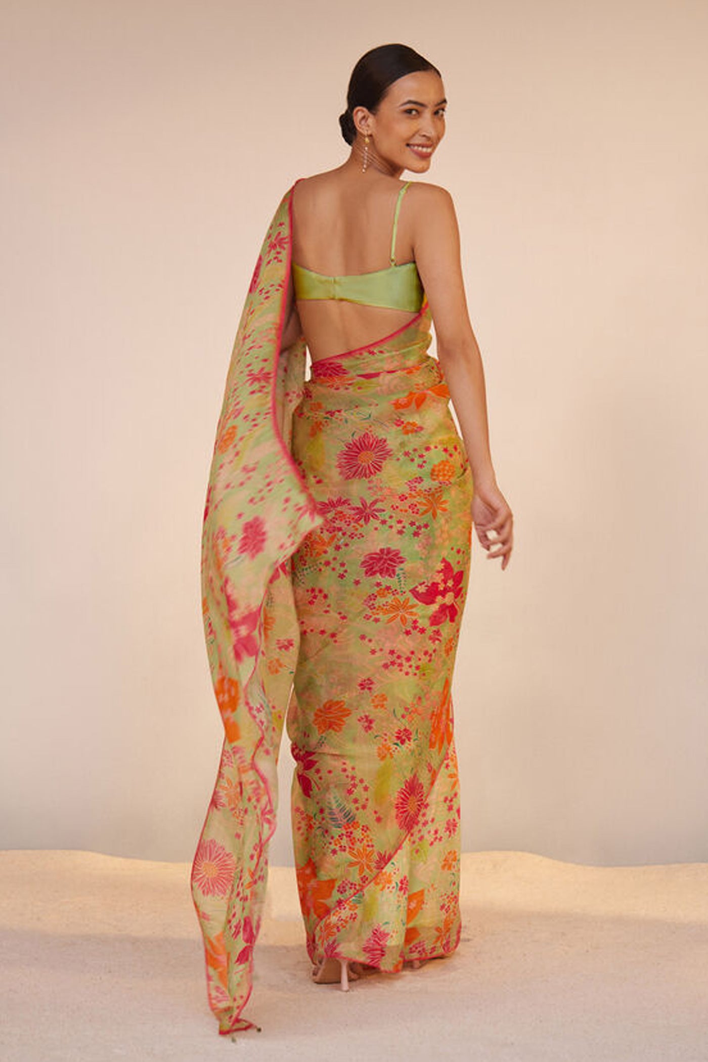 Anita Dongre Amarata Saree Set Sage indian designer wear online shopping melange singapore