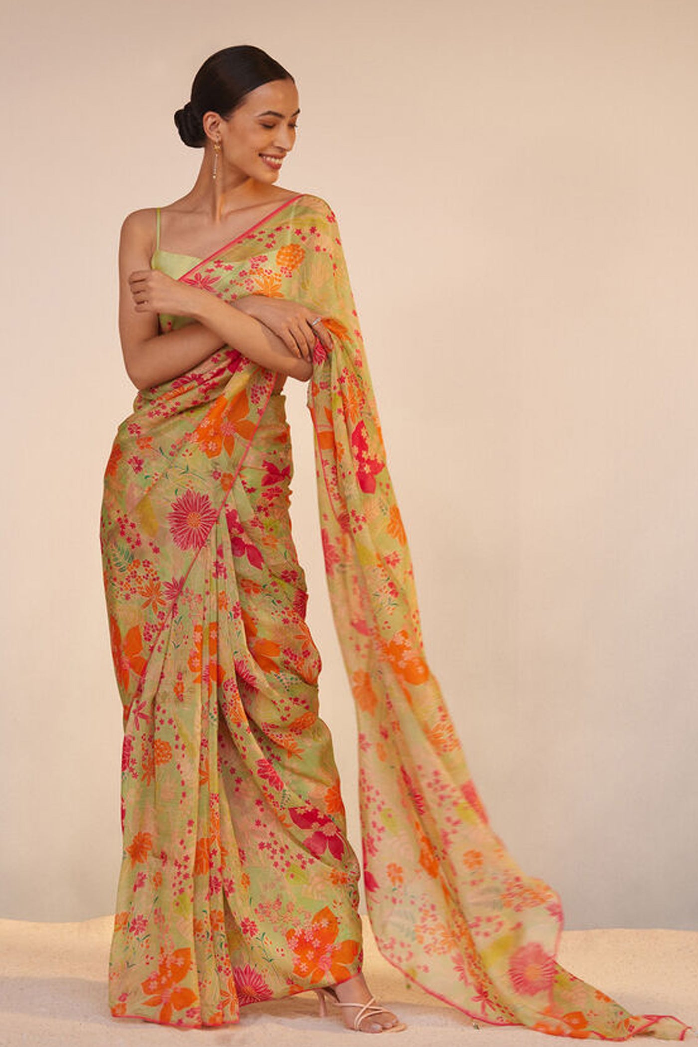 Anita Dongre Amarata Saree Set Sage indian designer wear online shopping melange singapore