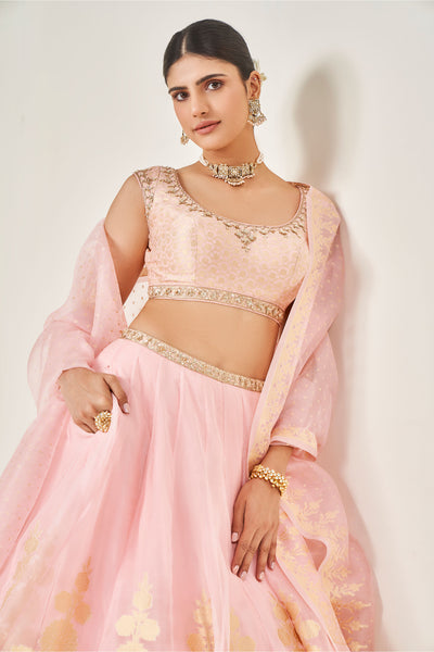 Anita Dongre Amari Lehenga Set Blush festive indian designer wear online shopping melange singapore