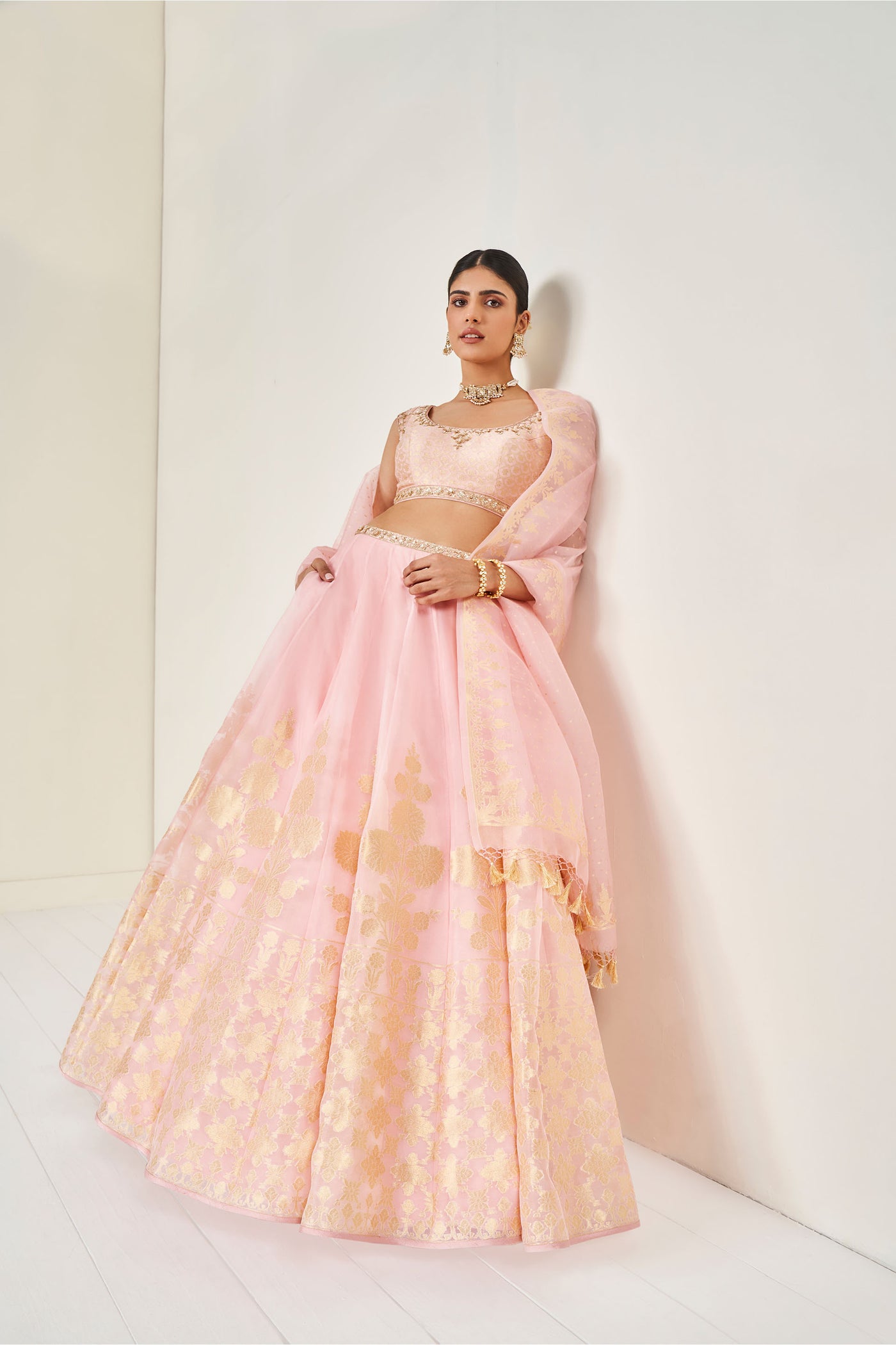 Anita Dongre Amari Lehenga Set Blush festive indian designer wear online shopping melange singapore
