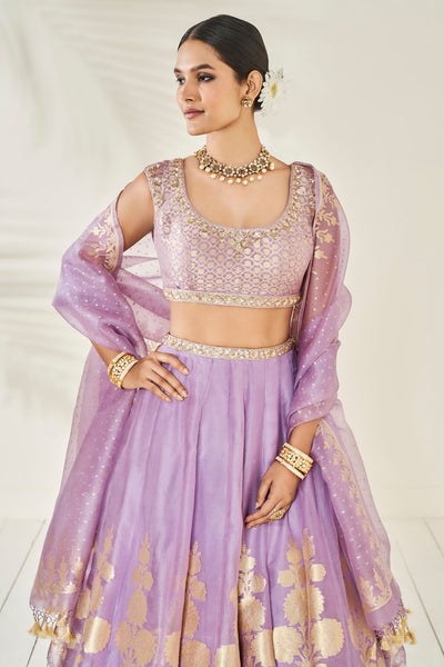 Anita Dongre Amari Lehenga Set Lilac festive indian designer wear online shopping melange singapore
