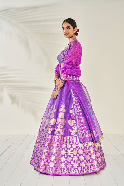 Anita Dongre Amari Lehenga Set Purple festive indian designer wear online shopping melange singapore