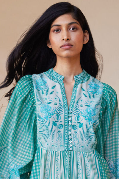Anita Dongre Anam Dress Green indian designer wear online shopping melange singapore