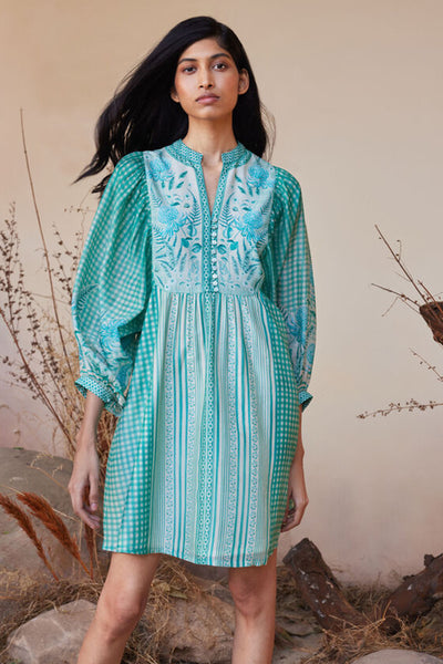 Anita Dongre Anam Dress Green indian designer wear online shopping melange singaporev