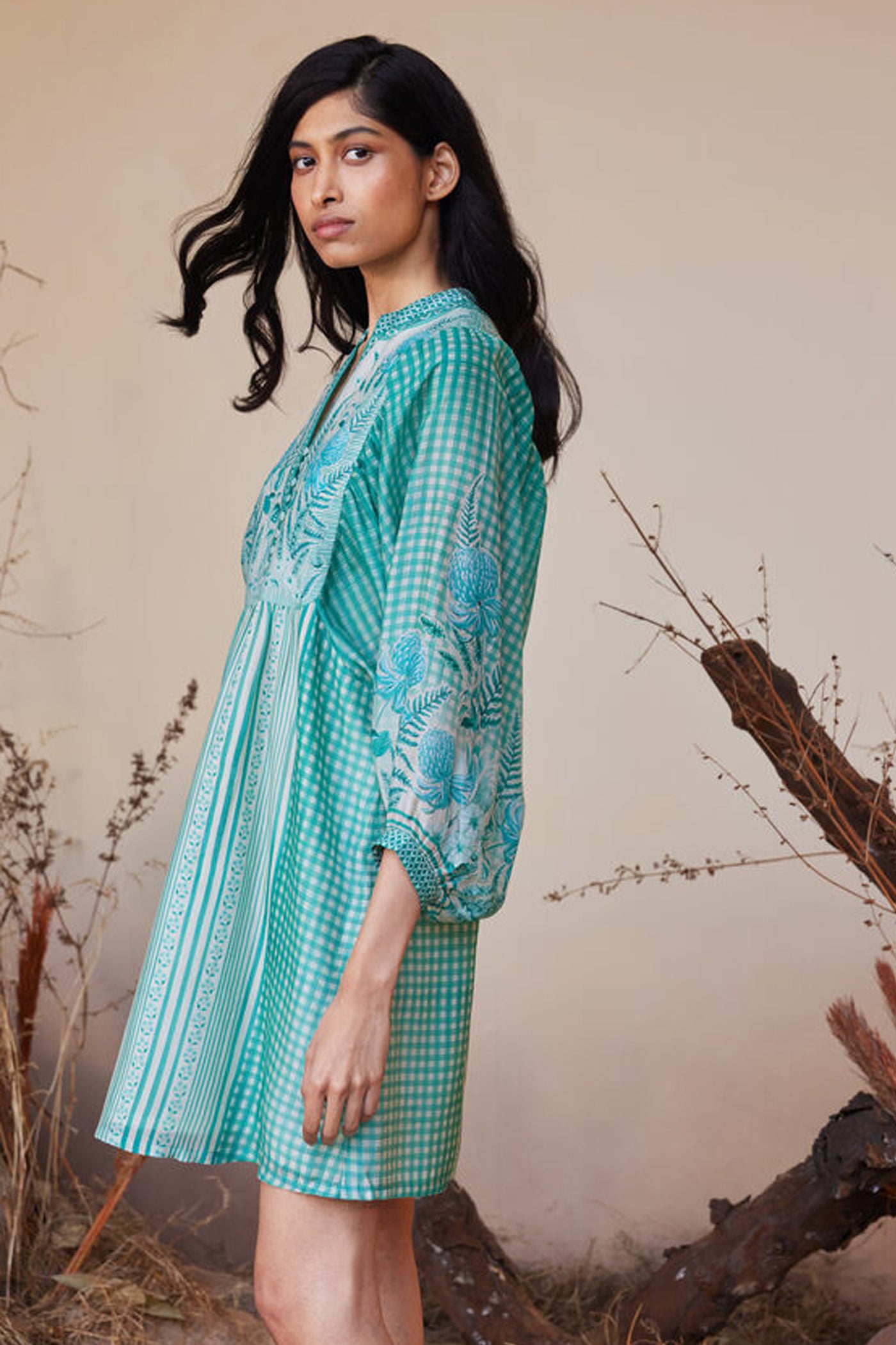 Anita Dongre Anam Dress Green indian designer wear online shopping melange singapore