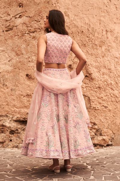 Anita Dongre Yaruhi Crop Top & Skirt Set Lehenga pink online shopping melange singapore indian designer wear festive bridal trousseau wedding