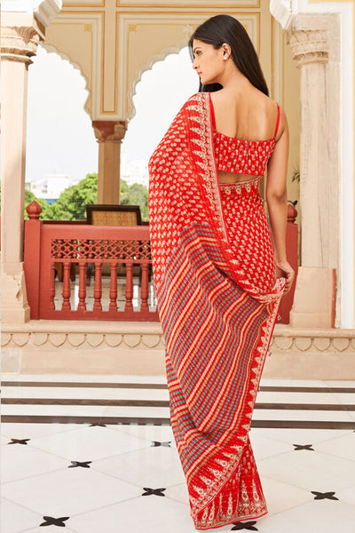 Anita Dongre Anoushka Saree Red indian designer wear online shopping melange singapore