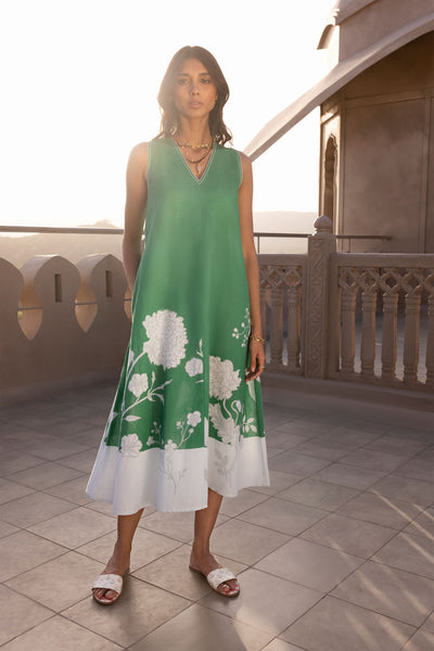 Anita Dongre Aster Dress Aqua western indian designer wear online shopping melange singapore