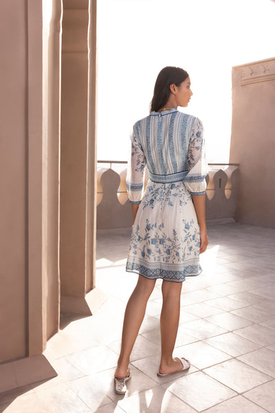 Anita Dongre Aviva Dress Blue western indian designer wear online shopping melange singapore