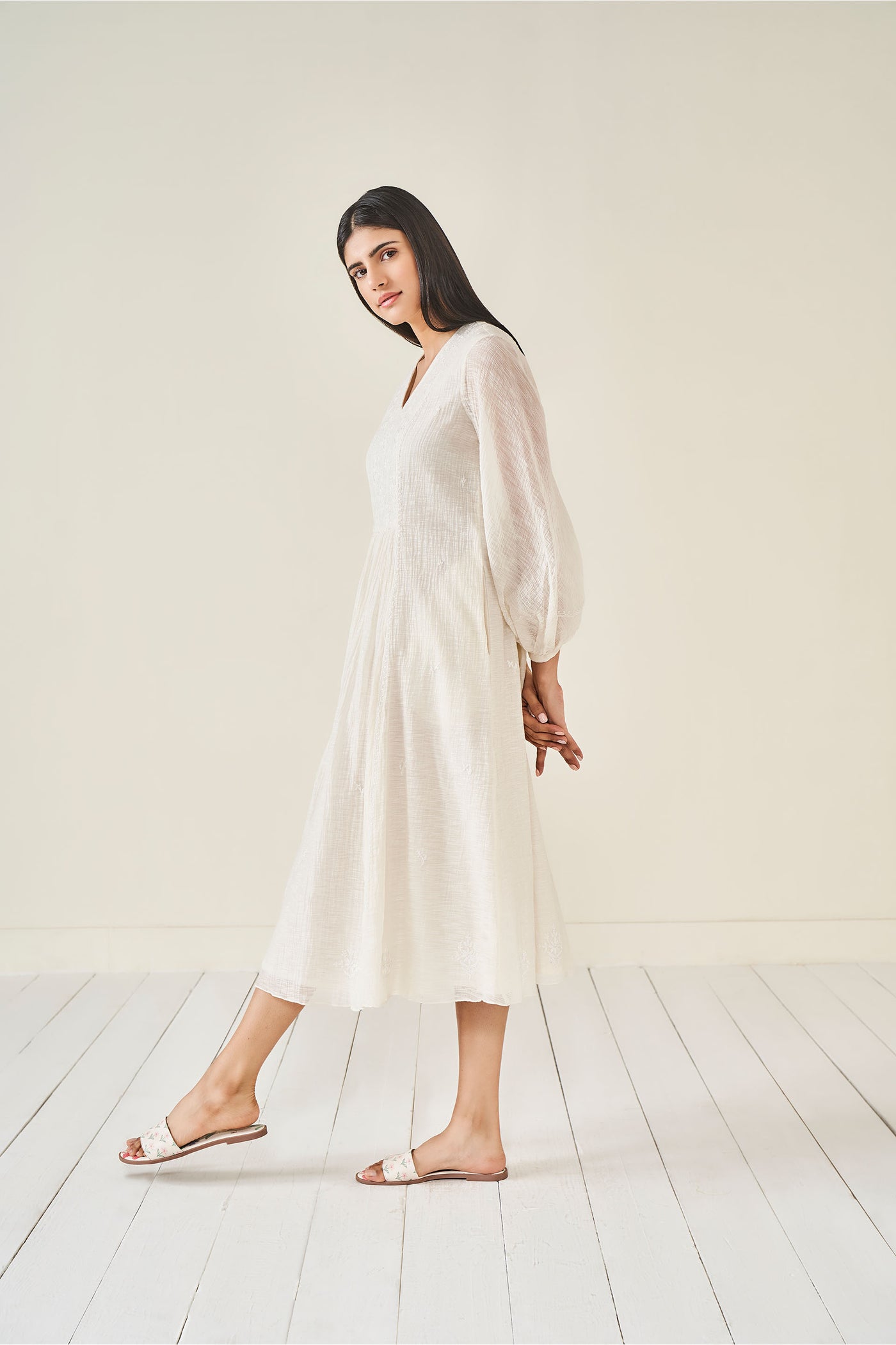 Anita Dongre Beyaz Dress Ivory western indian designer wear online shopping melange singapore