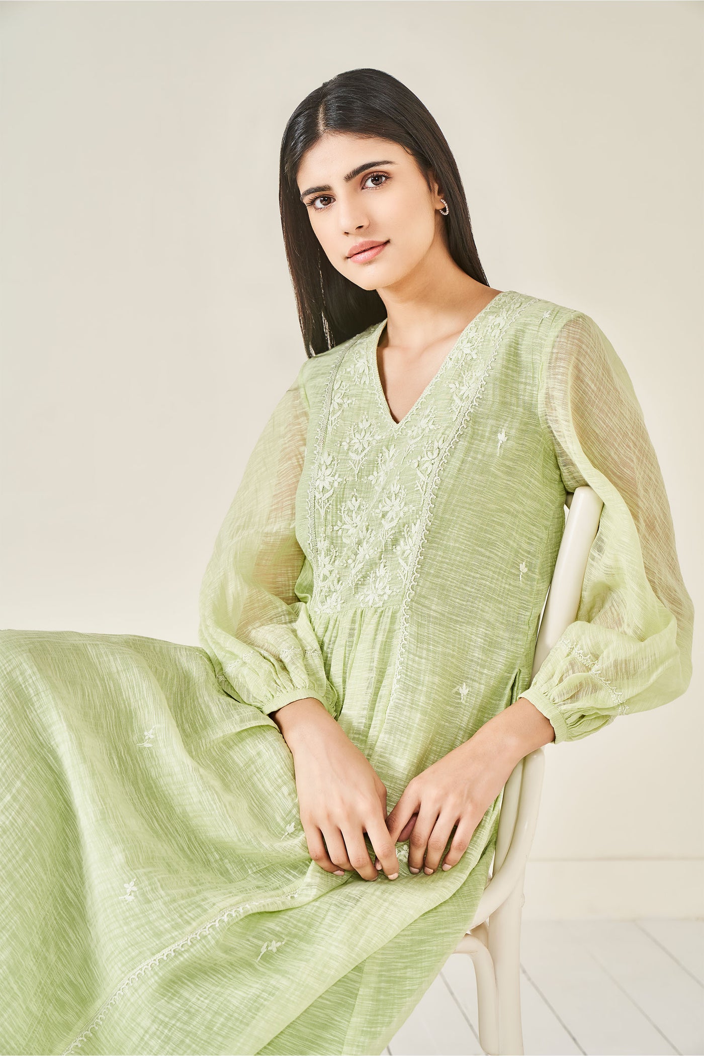 Anita Dongre Beyaz Dress Mint western indian designer wear online shopping melange singapore