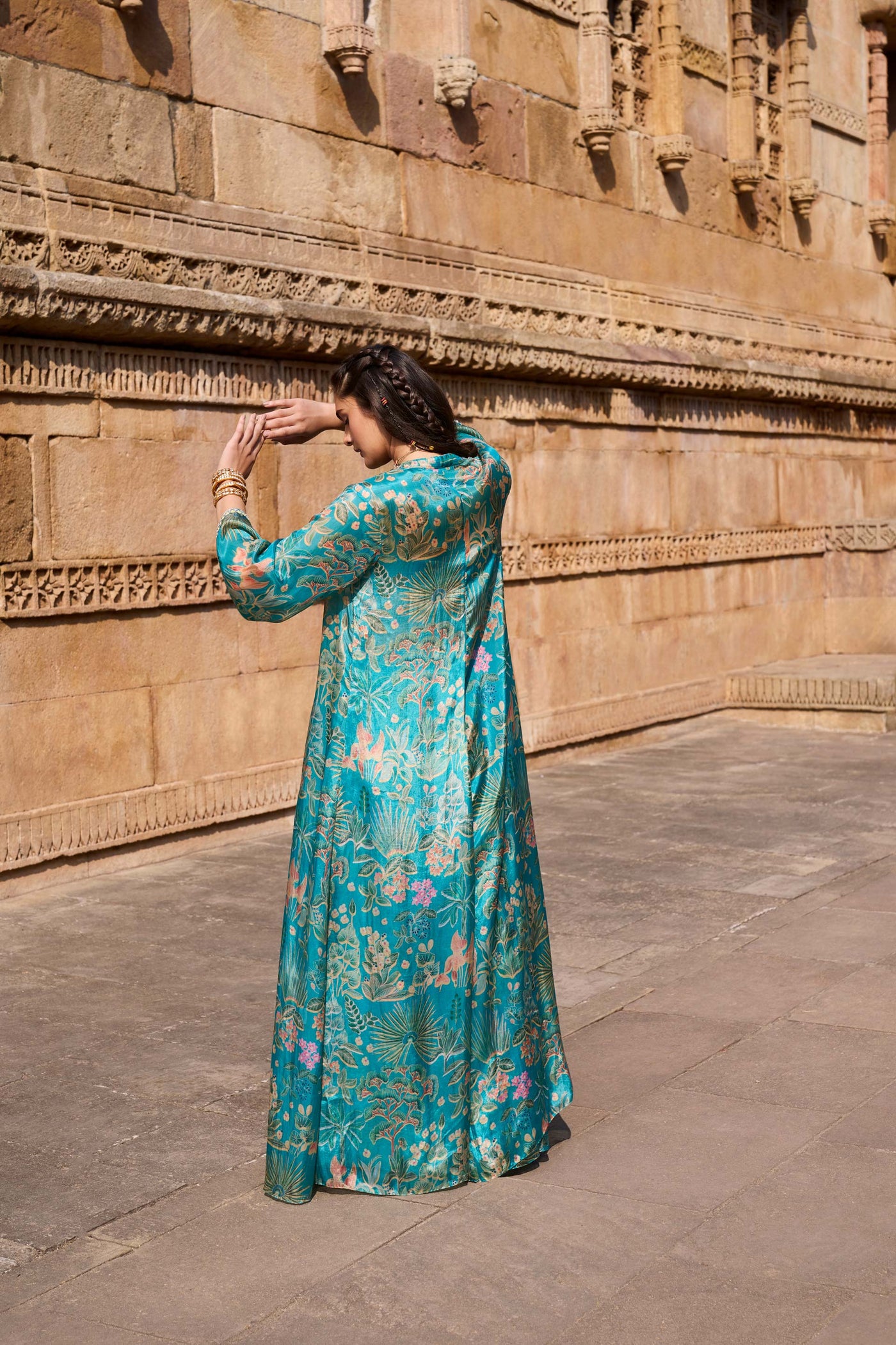 Anita Dongre Blue Nirvana Jacket Set festive indian designer wear online shopping melange singapore