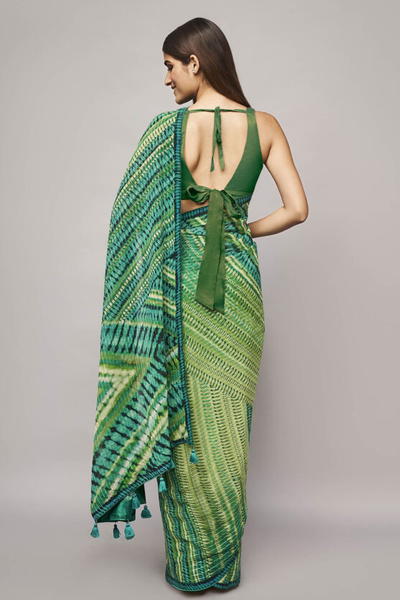 Anita Dongre Chimera Saree Green indian designer wear online shopping melange singapore