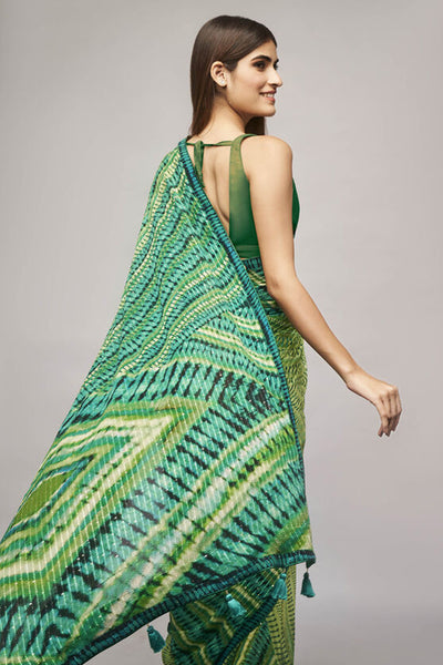 Anita Dongre Chimera Saree Green indian designer wear online shopping melange singapore