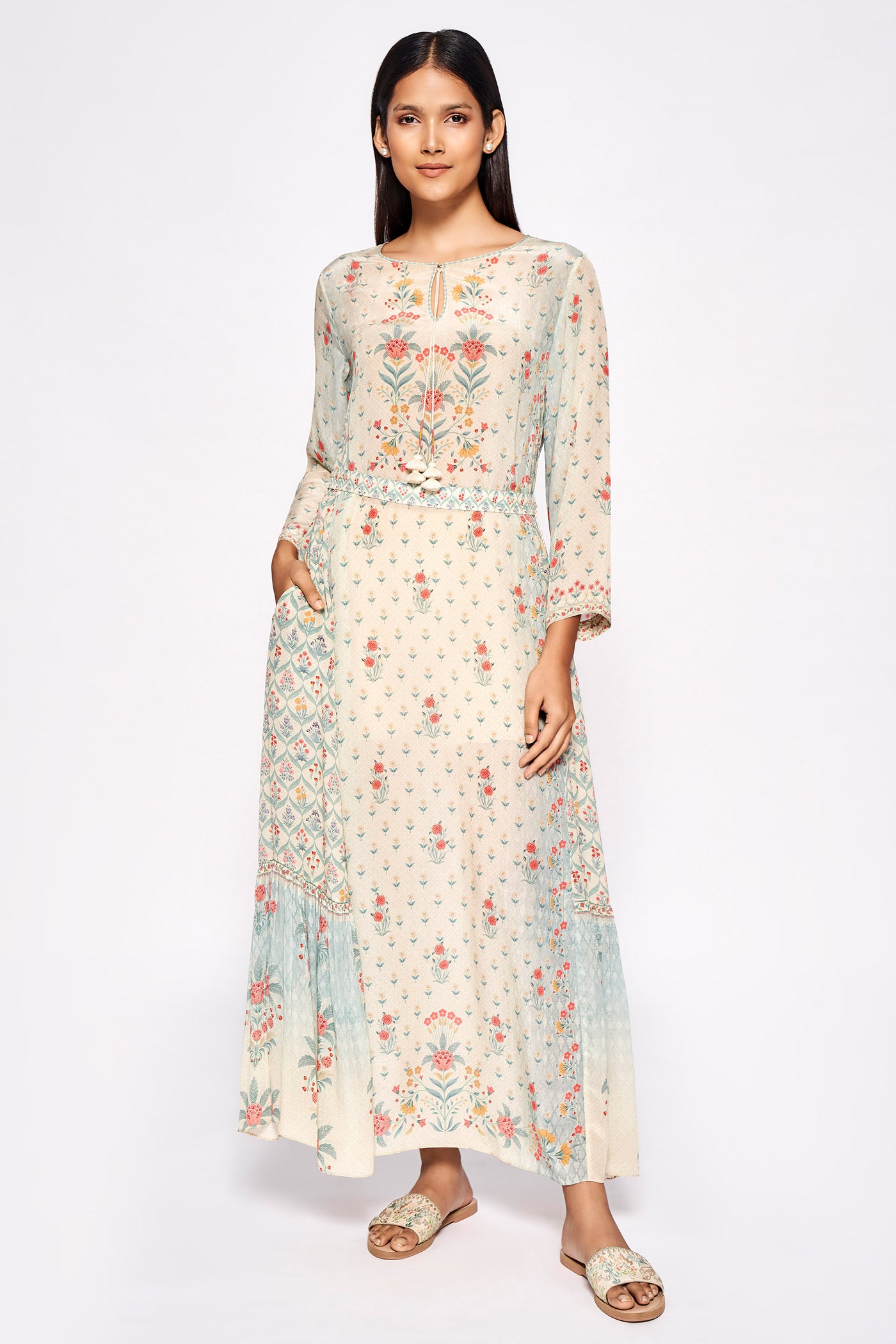 Anita Dongre Devina Dress Natural western indian designer wear online shopping melange singapore