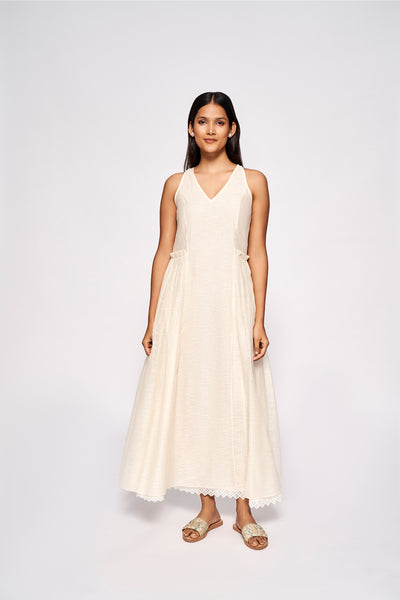 Anita Dongre Druhi Dress Ivory western indian designer wear online shopping melange singapore