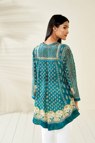 Anita Dongre Eashta top blue western indian designer wear online shopping melange singapore
