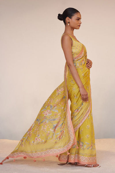 Anita Dongre Ember Saree Set Mustard indian designer wear online shopping melange singapore