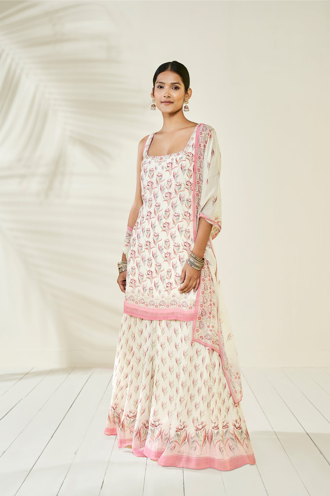 Anita Dongre Fahima Sharara Set Natural festive indian designer wear online shopping melange singapore