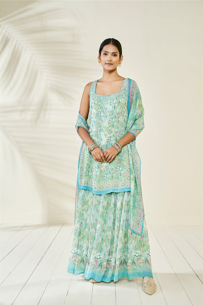 Anita Dongre Fahima Sharara Set Blue online shopping melange singapore indian designer wear