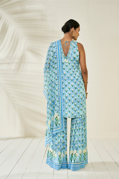 Anita Dongre Farhi Sharara Set Blue online shopping melange singapore indian designer wear