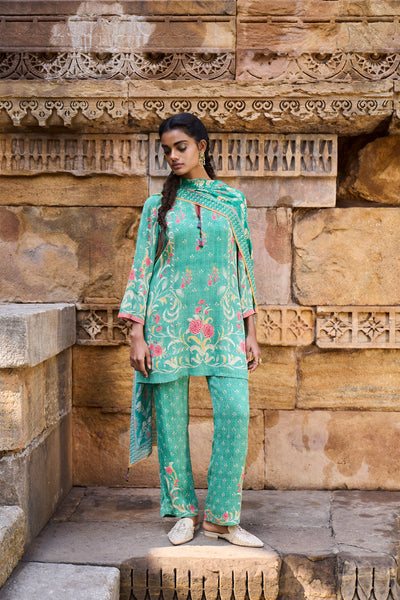 Anita Dongre Felisa Kurta Set Green festive indian designer wear online shopping melange singapore