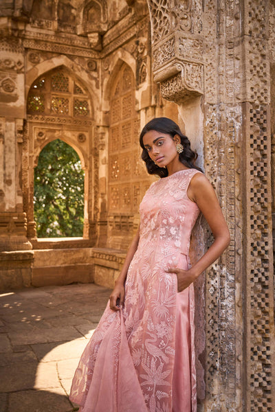 Anita Dongre Flamingo Paradise Kurta Set Blush festive indian designer wear online shopping melange singapore