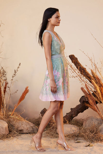 Anita Dongre Floriana Dress Sage indian designer wear online shopping melange singapore