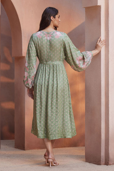 Anita Dongre Floriana Tunic Dress Sage indian designer wear online shopping melange singapore