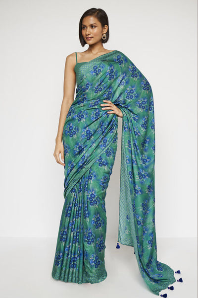 Anita Dongre Francesca Saree Green indian designer wear online shopping melange singapore