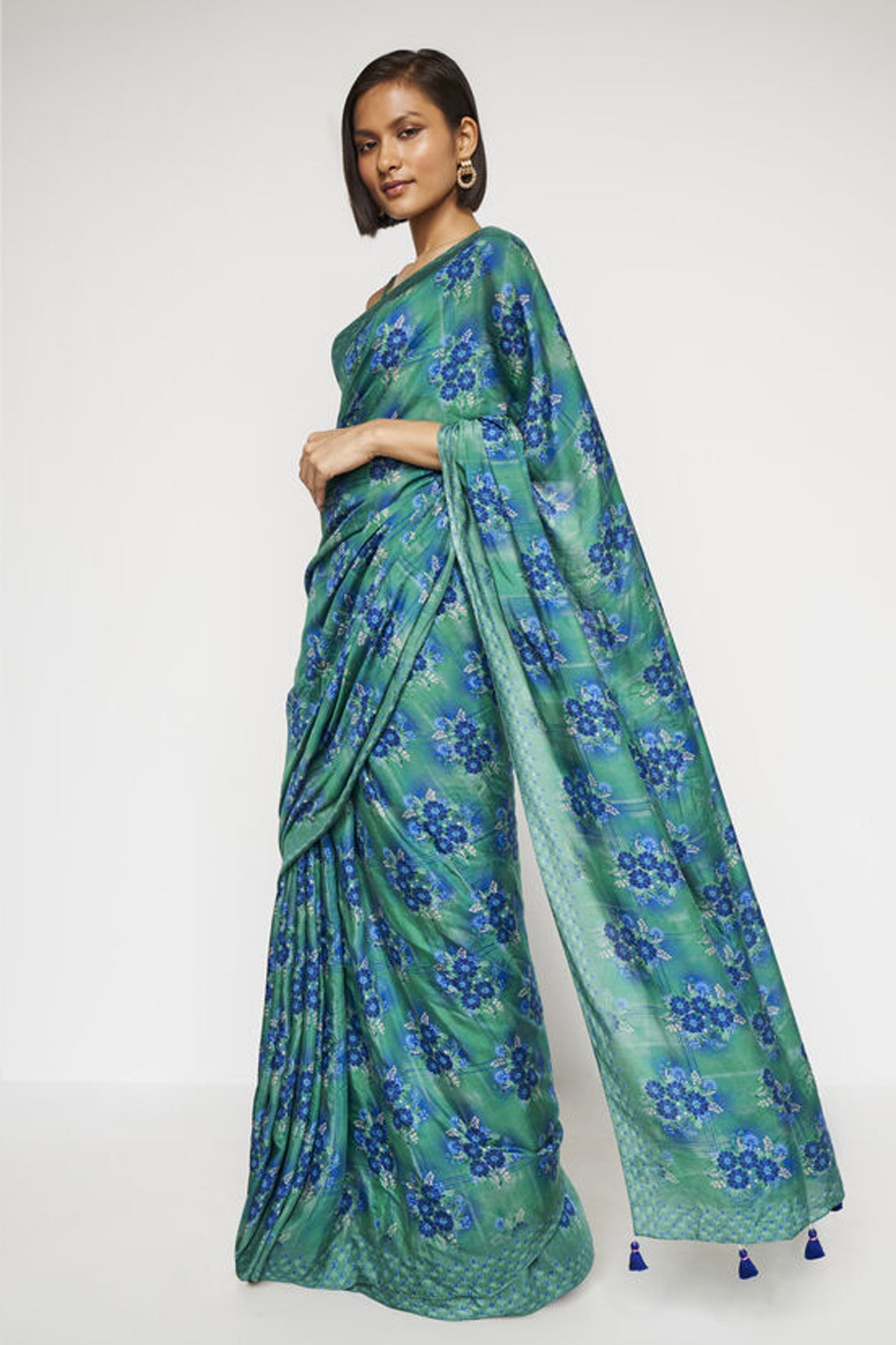 Anita Dongre Francesca Saree Green indian designer wear online shopping melange singapore
