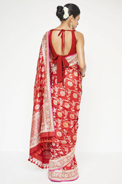 Anita Dongre Ganika Benarasi Saree Red indian designer wear online shopping melange singapore