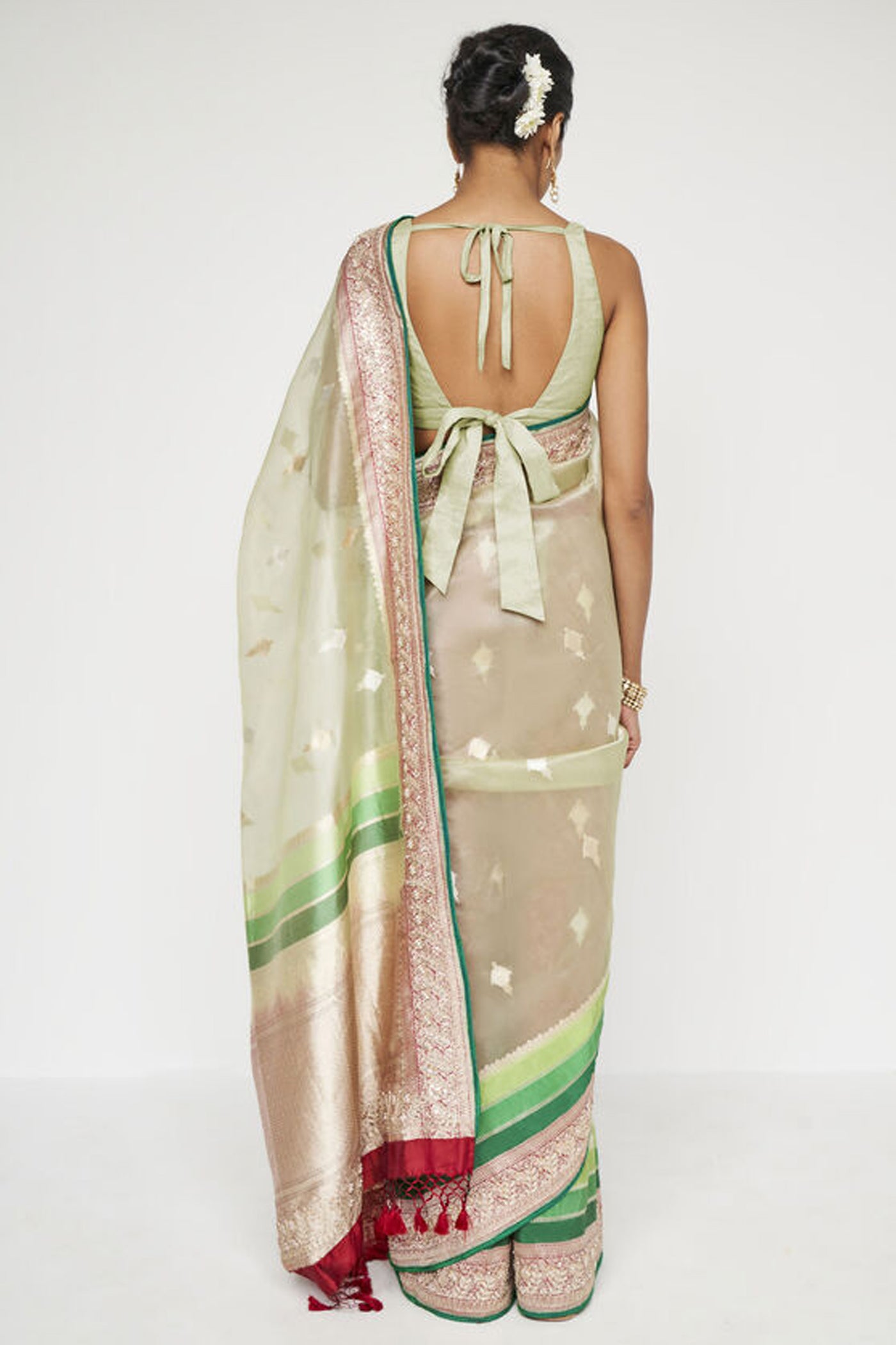 Anita Dongre Gauhar Benarasi Saree Sage indian designer wear online shopping melange singapore