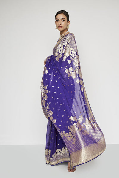 Anita Dongre Kanak Benarasi Saree Purple indian designer wear online shopping melange singapore