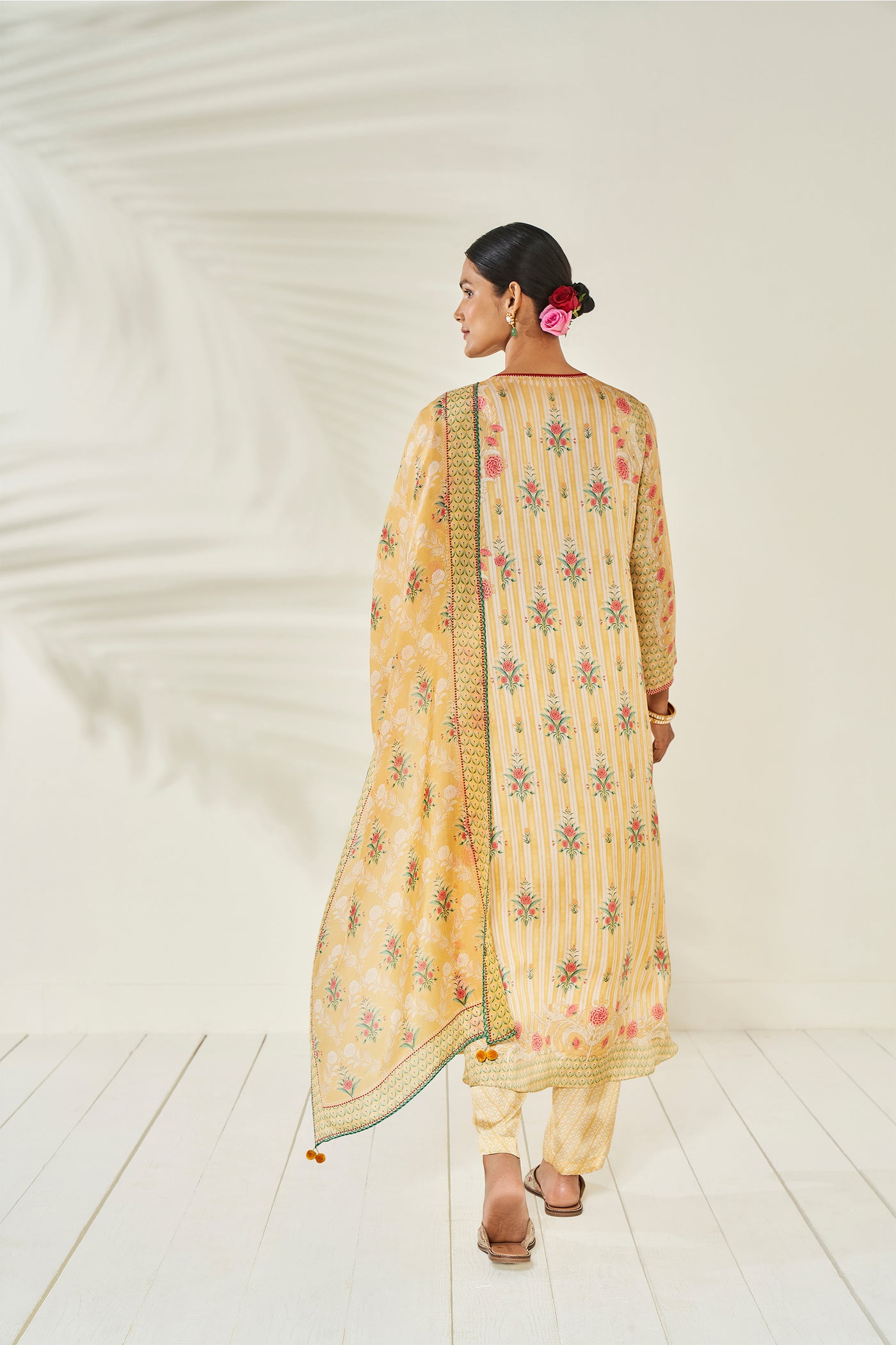 Anita Dongre Kapila Kurta Set Yellow festive indian designer wear online shopping melange singapore