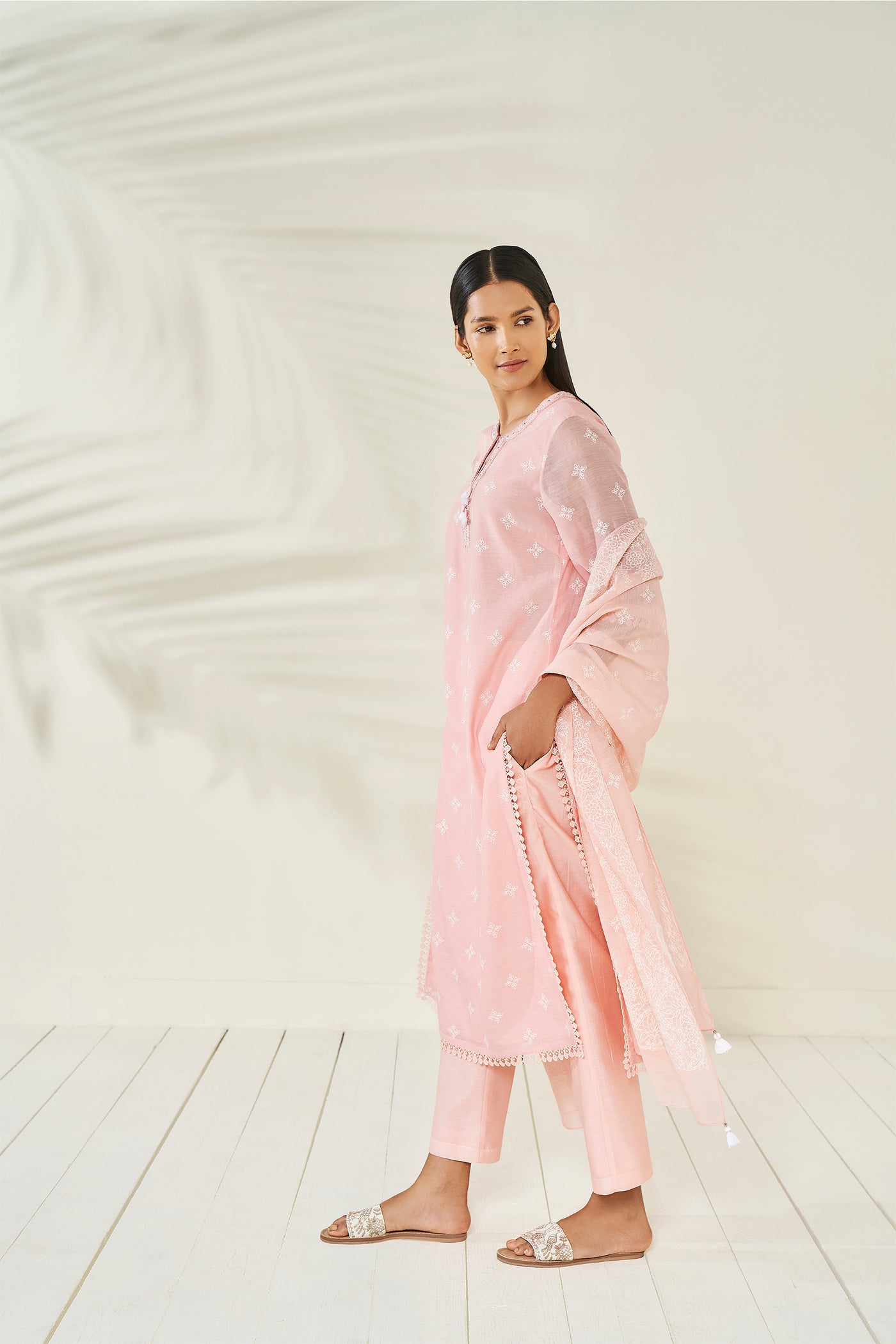 Anita Dongre Katha Kurta Set Blush festive indian designer wear online shopping melange singapore