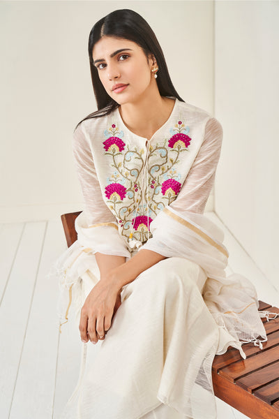 Anita Dongre Kayavi Kurta Set Natural festive indian designer wear online shopping melange singapore