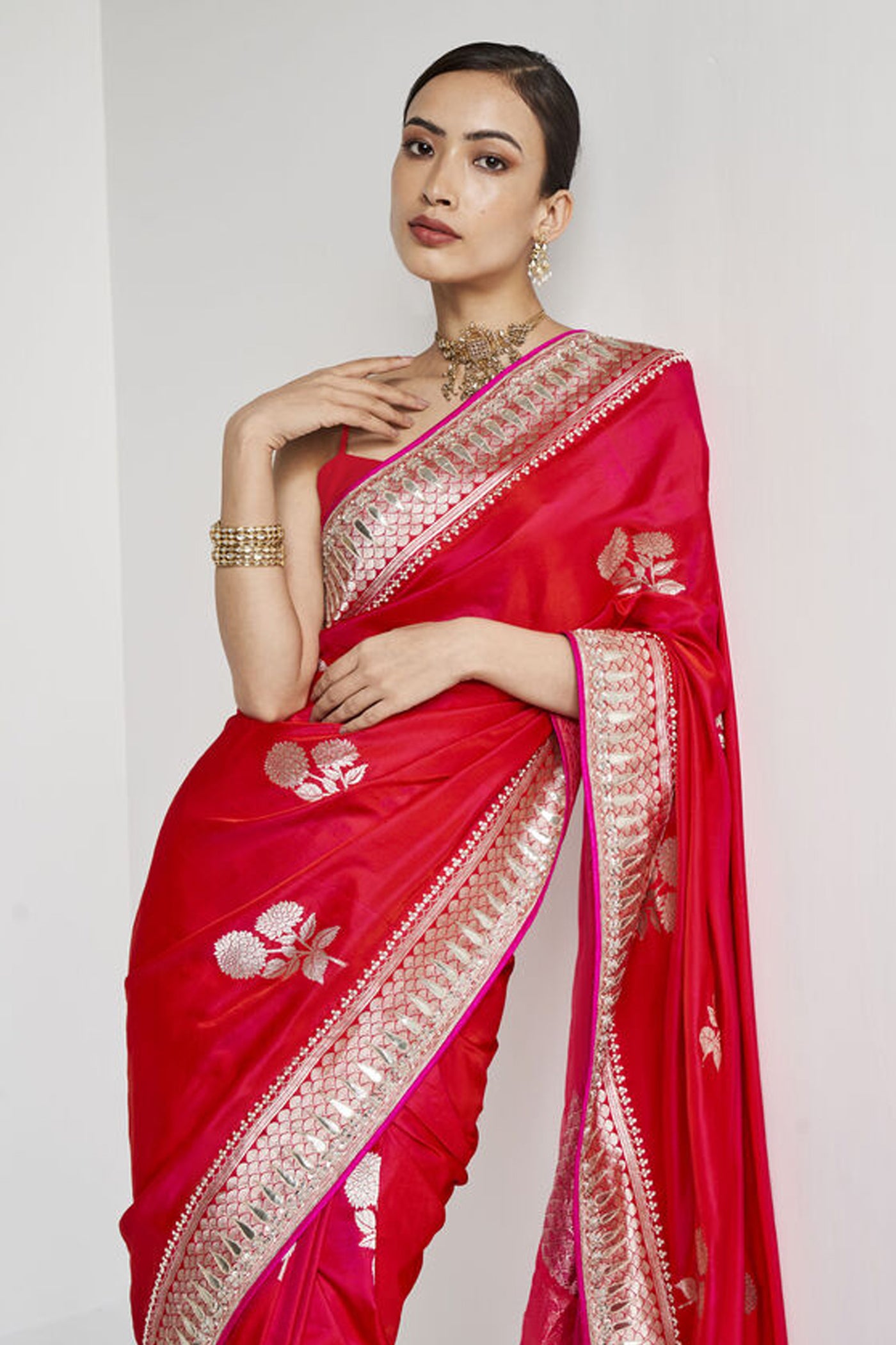 Anita Dongre Kuhaki Benarasi saree Red indian designer wear online shopping melange singapore