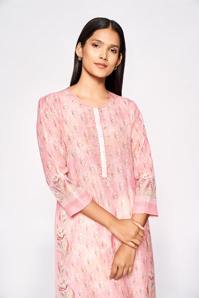 Anita Dongre Kusha Kurta Pink indian designer wear online shopping melange singapore