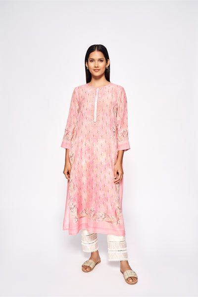 Anita Dongre Kusha Kurta Pink indian designer wear online shopping melange singapore
