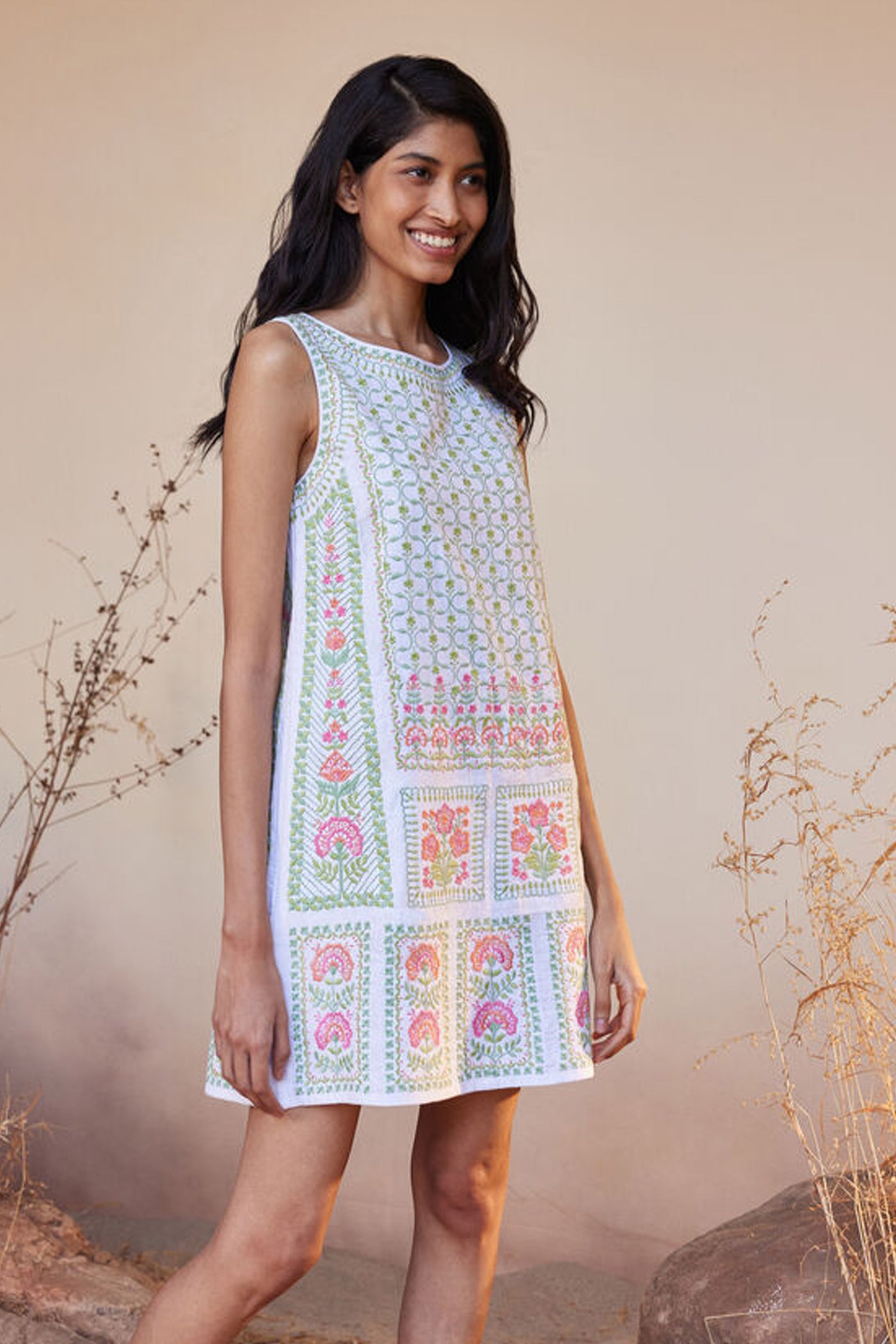Anita Dongre Luna Dress White indian designer wear online shopping melange singapore