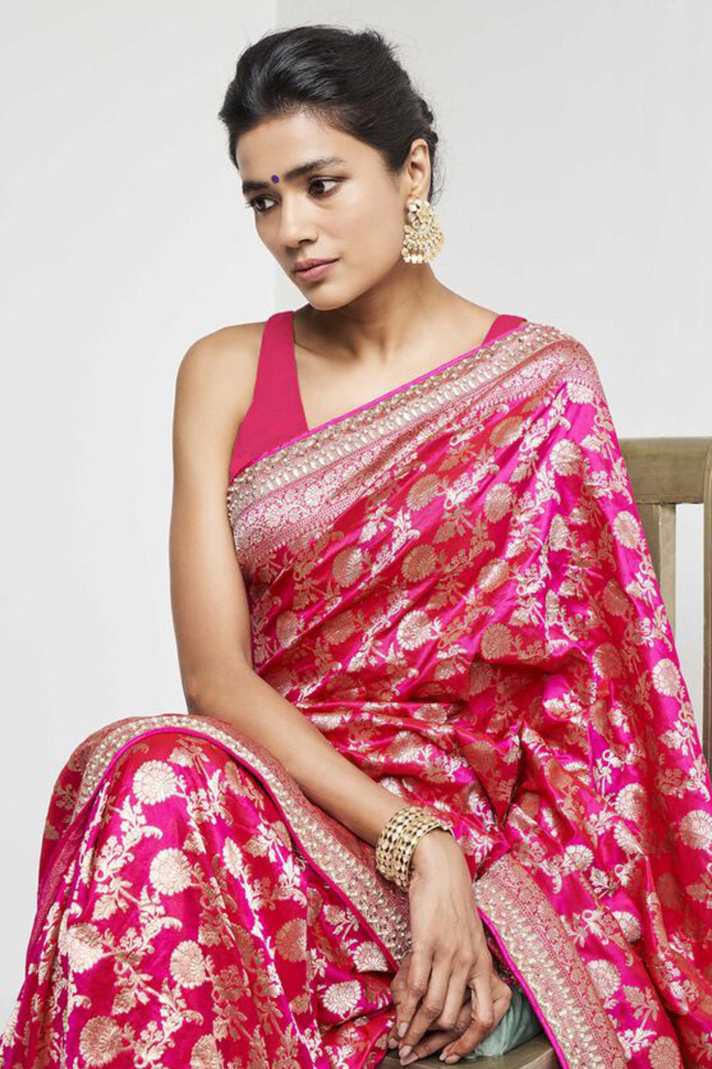 Anita Dongre Madhurima Benarasi Saree Pink indian designer wear online shopping melange singapore